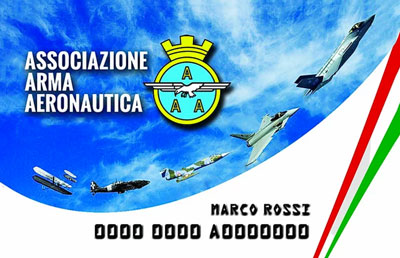 Tessera sociale dell'Associazione Arma Aeronautica